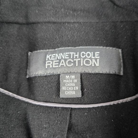 Kenneth Cole Reaction Peacoat Black Belted Women's Size Medium Cotton Blend - Picture 3 of 8